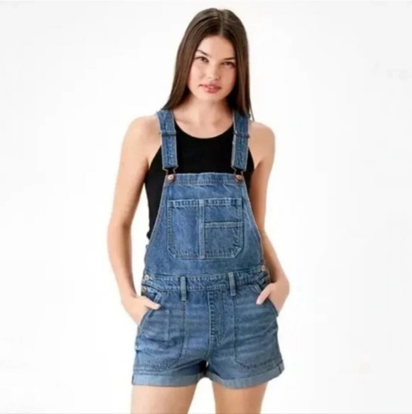 American Eagle Outfitters Denim - American Eagle Tomgirl Shortall Jean Overalls Womens Size L
